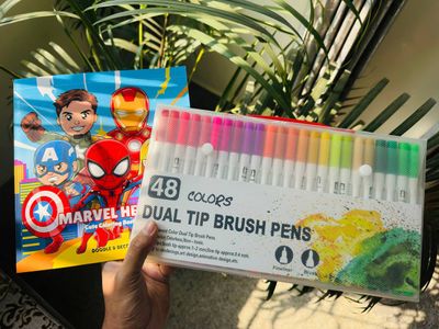 60 Dual Tip Brush Pen + One Book (Combo)_img_2