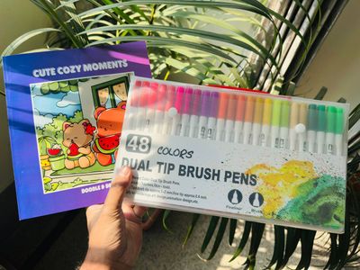 48 Dual Tip Brush Pen + One Book (Combo)_img_2