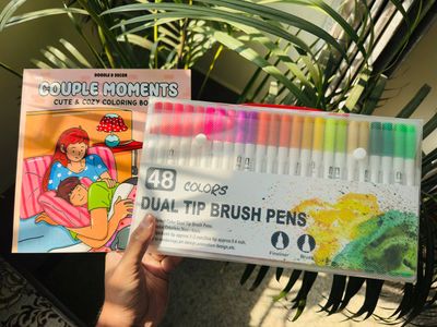 48 Dual Tip Brush Pen + One Book (Combo)_img_5