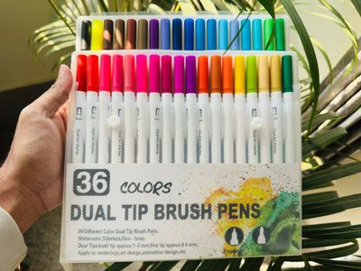 36 Dual Tip Brush Pen + One Book (Combo)_img_1