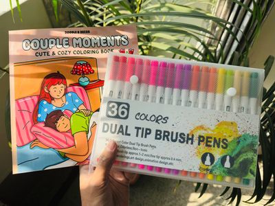 36 Dual Tip Brush Pen + One Book (Combo)_img_3