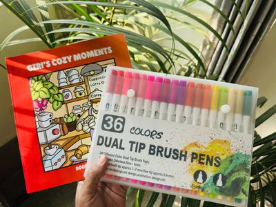 36 Dual Tip Brush Pen + One Book (Combo)_img_0