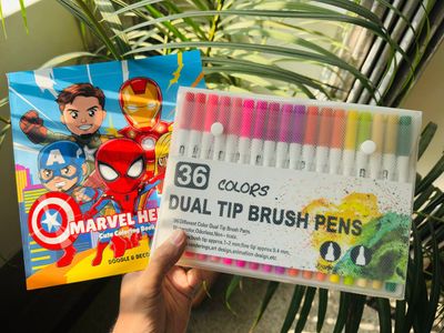 36 Dual Tip Brush Pen + One Book (Combo)_img_5