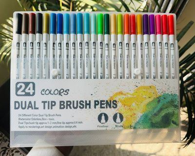 24 Dual Tip Brush Pen + One Book (Combo)_img_1
