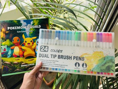24 Dual Tip Brush Pen + One Book (Combo)_img_2