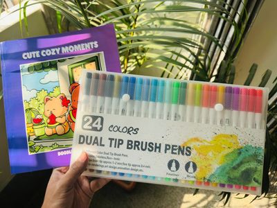 24 Dual Tip Brush Pen + One Book (Combo)_img_4