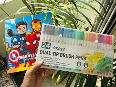24 Dual Tip Brush Pen + One Book (Combo)_img_5