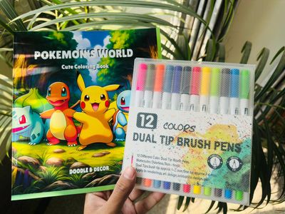 12 Dual Tip Brush Pen + One Book (Combo)_img_4