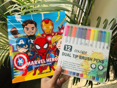 12 Dual Tip Brush Pen + One Book (Combo)_img_5