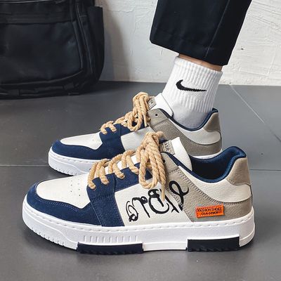 youth versatile ins trendy shoes(Blue & White)_img_0