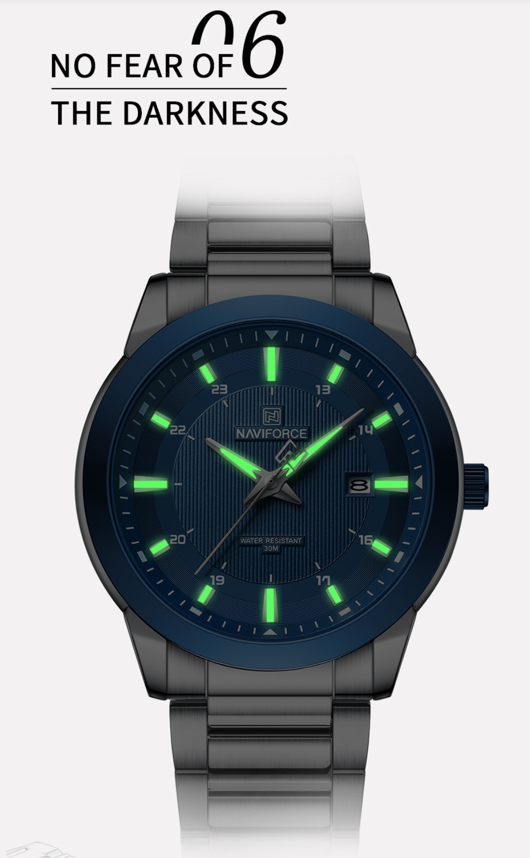 Naviforce 8029 Gents Chain Watch - Blue Dial- Blue Bezel- Silver Chain- TF Code NF813CM_img_8