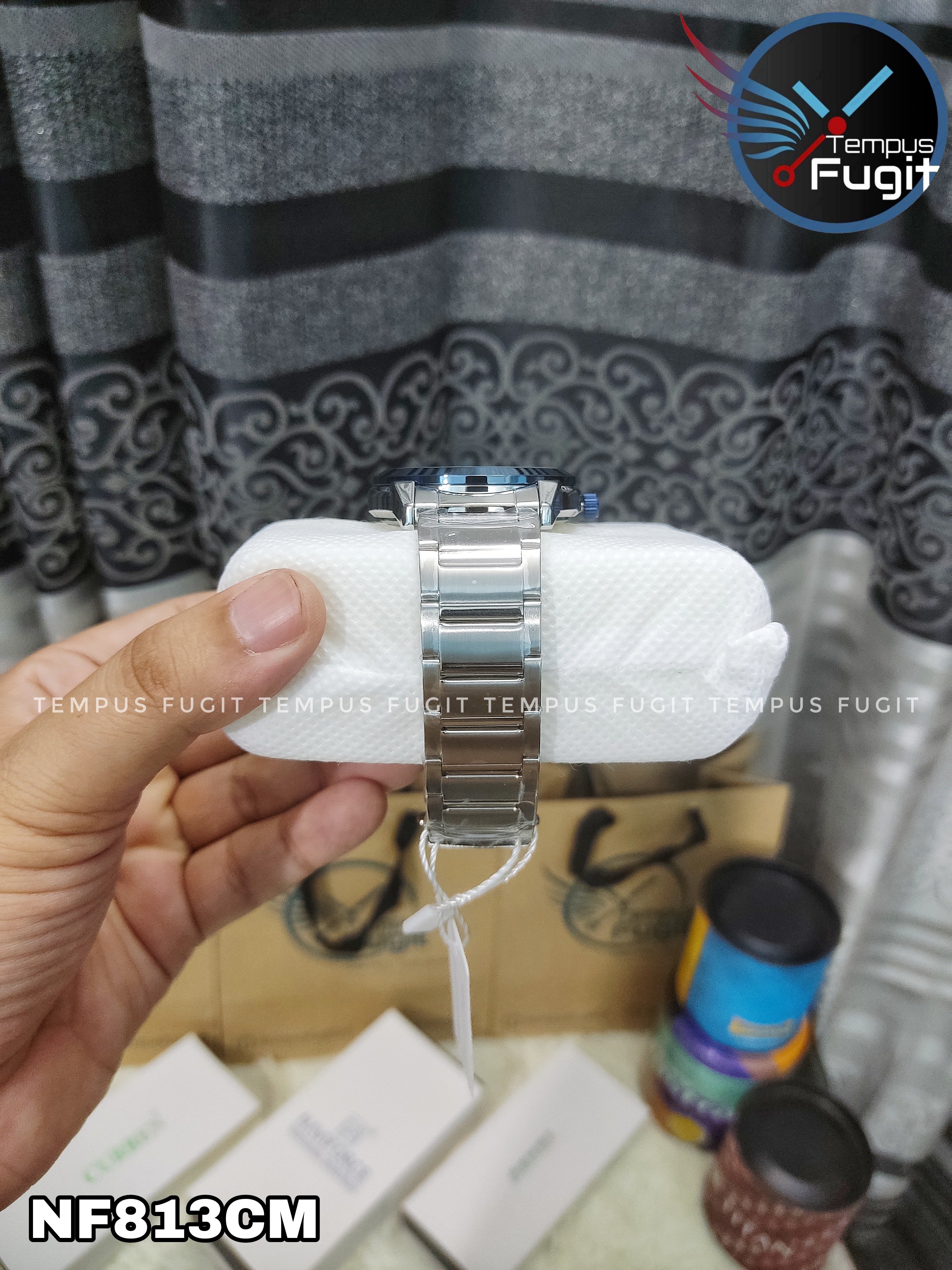 Naviforce 8029 Gents Chain Watch - Blue Dial- Blue Bezel- Silver Chain- TF Code NF813CM_img_16