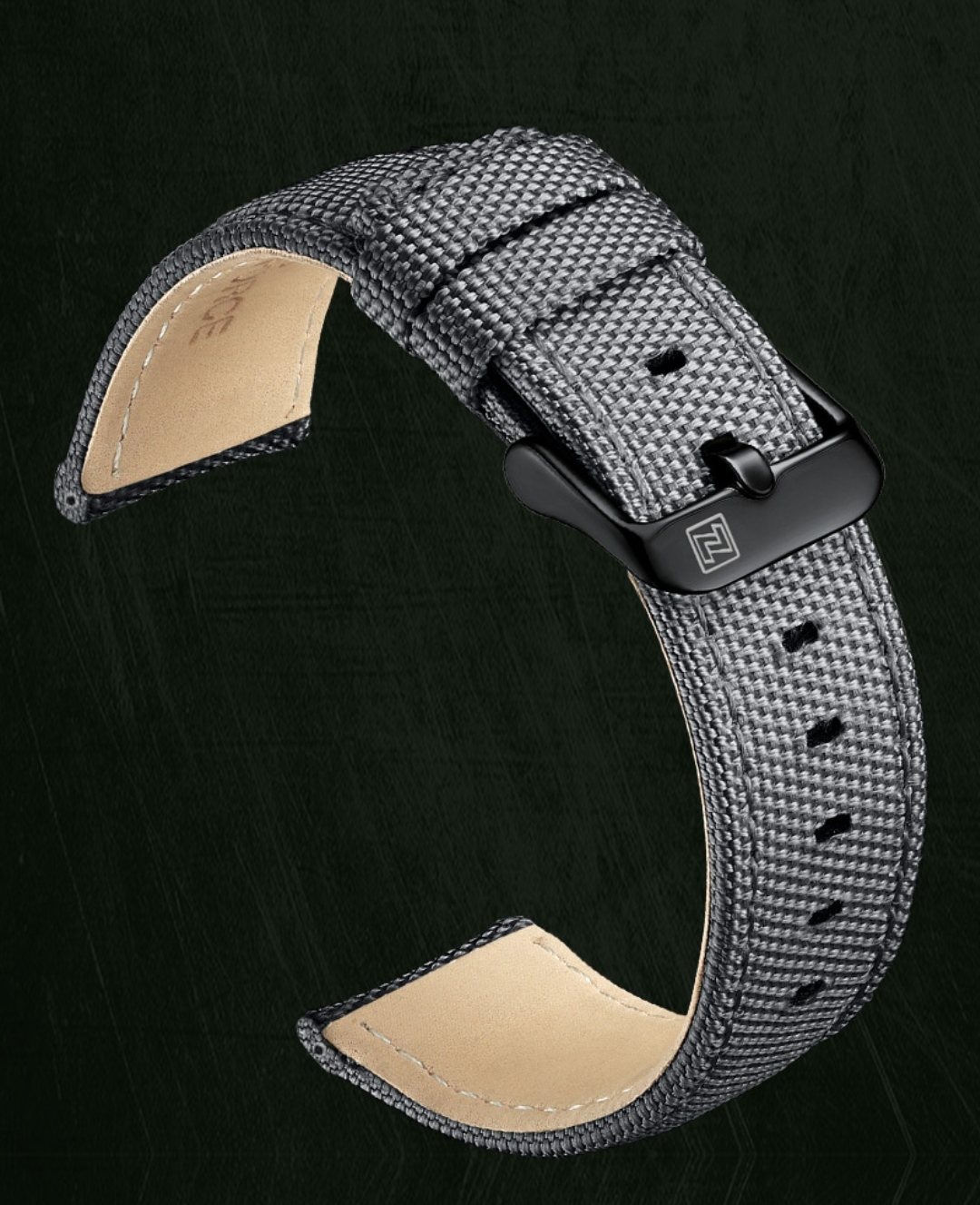 Naviforce 9204 Gents Belt Watch - Black Dial with Grey Markings- Black Bezel- Grey Nylon Belt- TF Code NF815BM_img_7