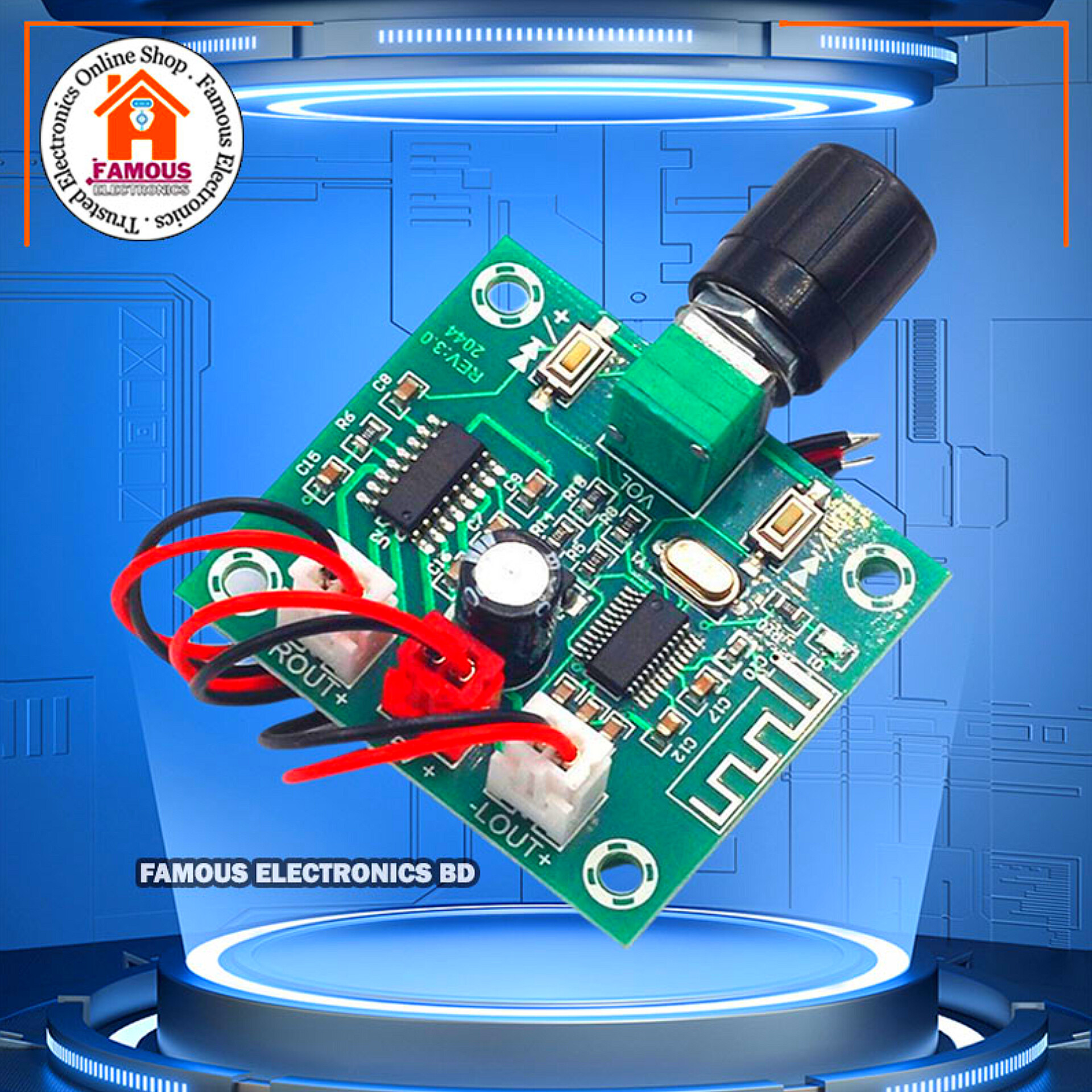 XH-A158 ultra clear Bluetooth 5.0 Amplifier Board Mini Module Board 2 Channel 5W+5W For/ Sound box circuit/ Bluetooth Speaker Circuit Board best quality_img_1