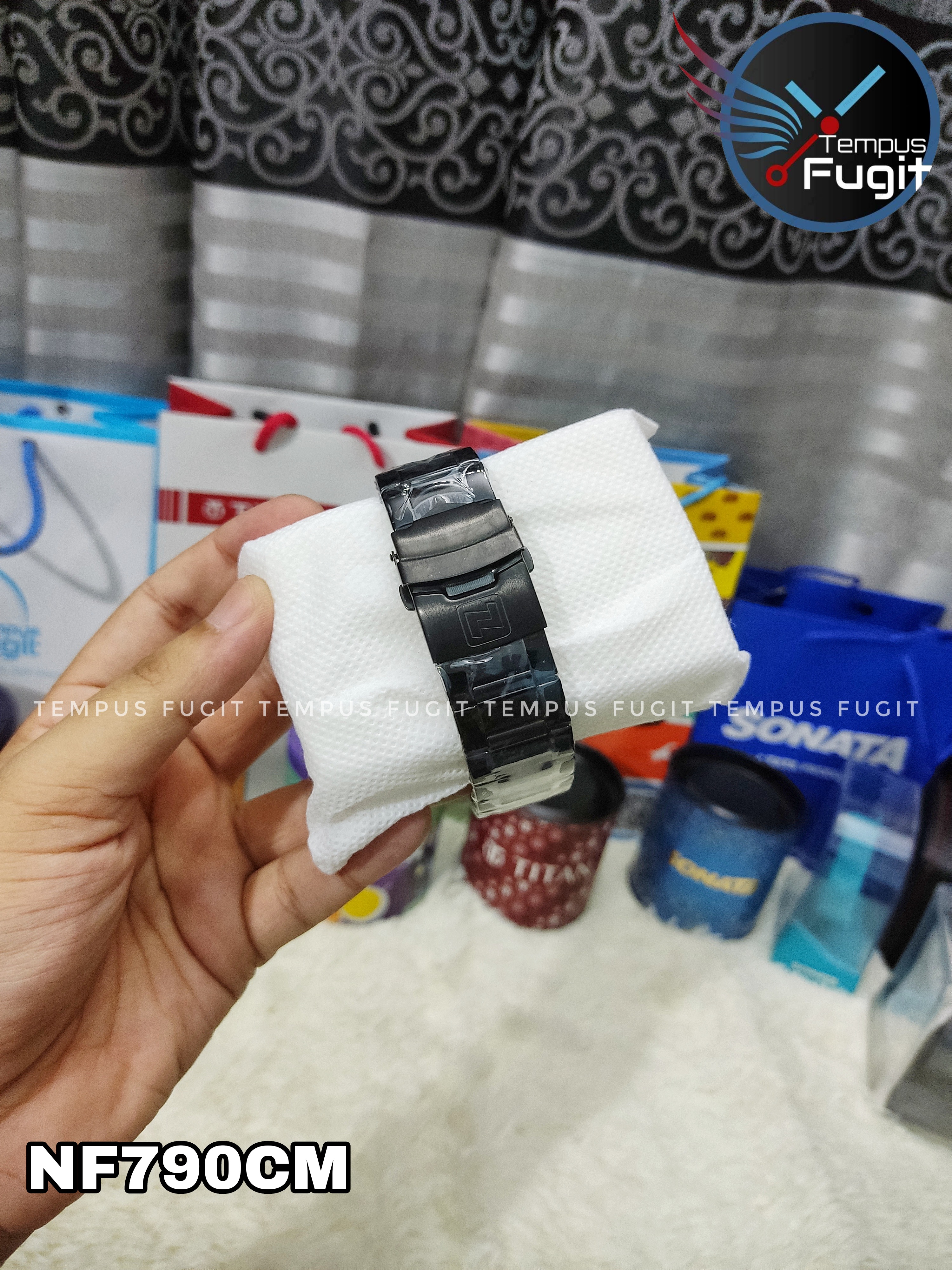 Naviforce 9166 Gents Chain Watch - Rose Golden+Black Dial- Rose Golden Bezel- Black Chain- TF Code NF790CM_img_16