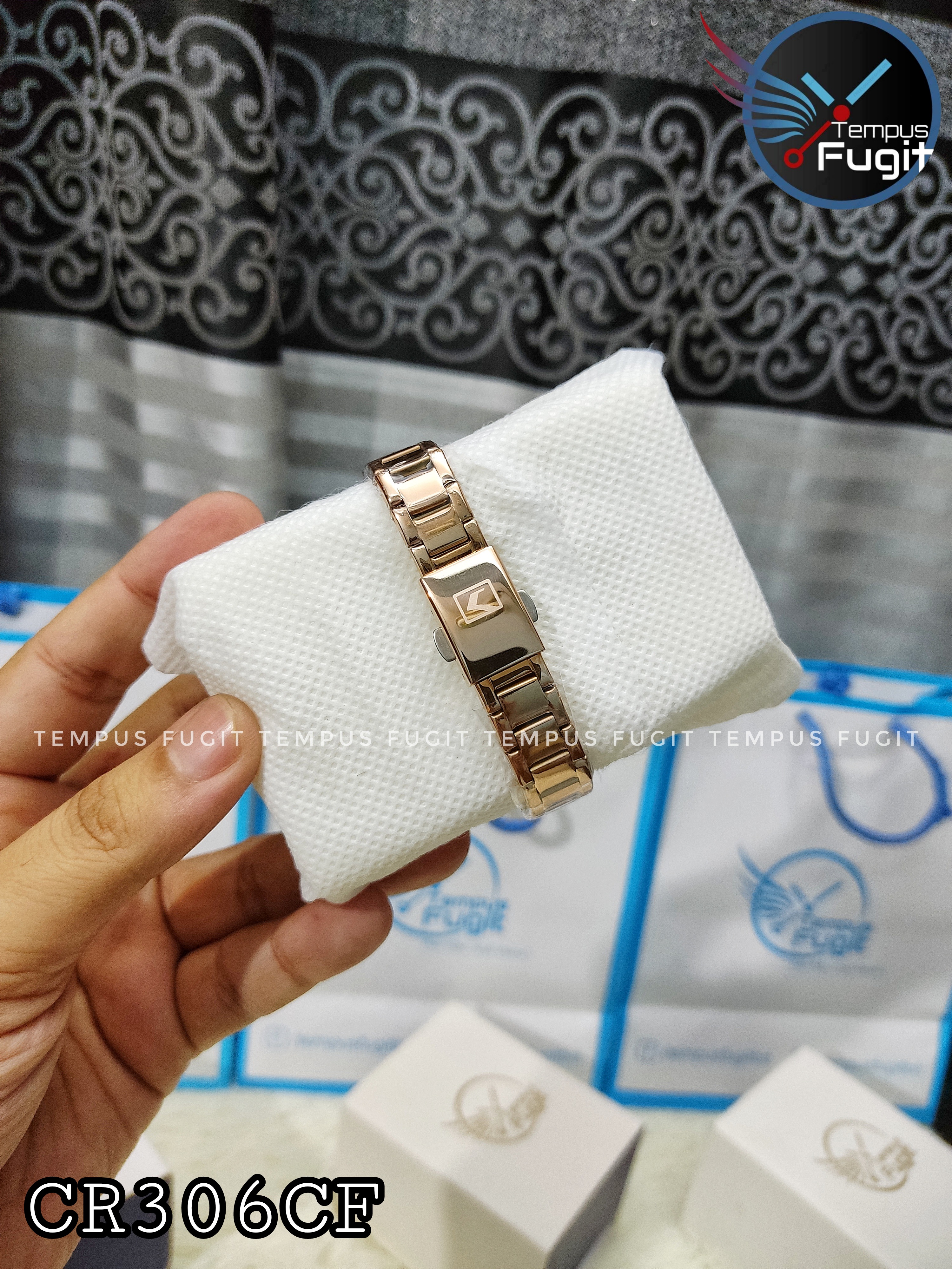 Curren 9072 Ladies Chain Watch- Shell White Dial- Rose Golden Bezel- Rose Golden Chain- TF Code CR306CF_img_13