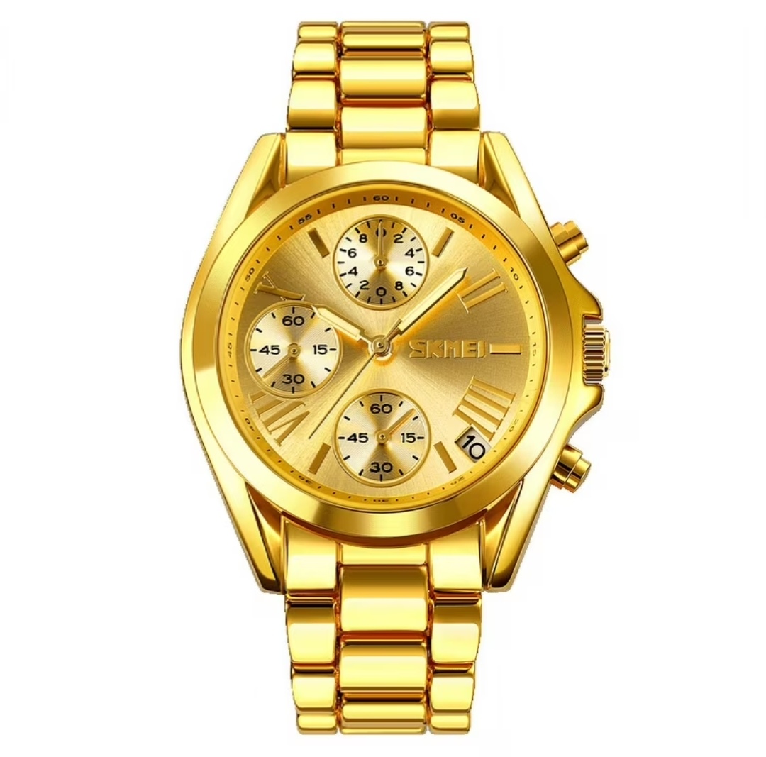 SKMEI 1897 Ladies Chain Watch - Golden Dial- Golden Bezel- Golden Chain- TF Code SK669CF_img_0