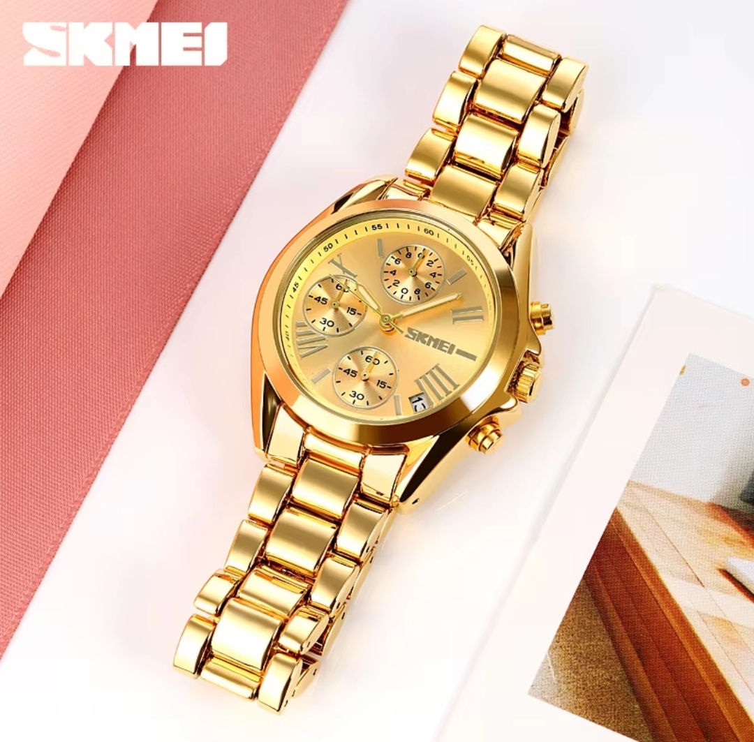 SKMEI 1897 Ladies Chain Watch - Golden Dial- Golden Bezel- Golden Chain- TF Code SK669CF_img_1