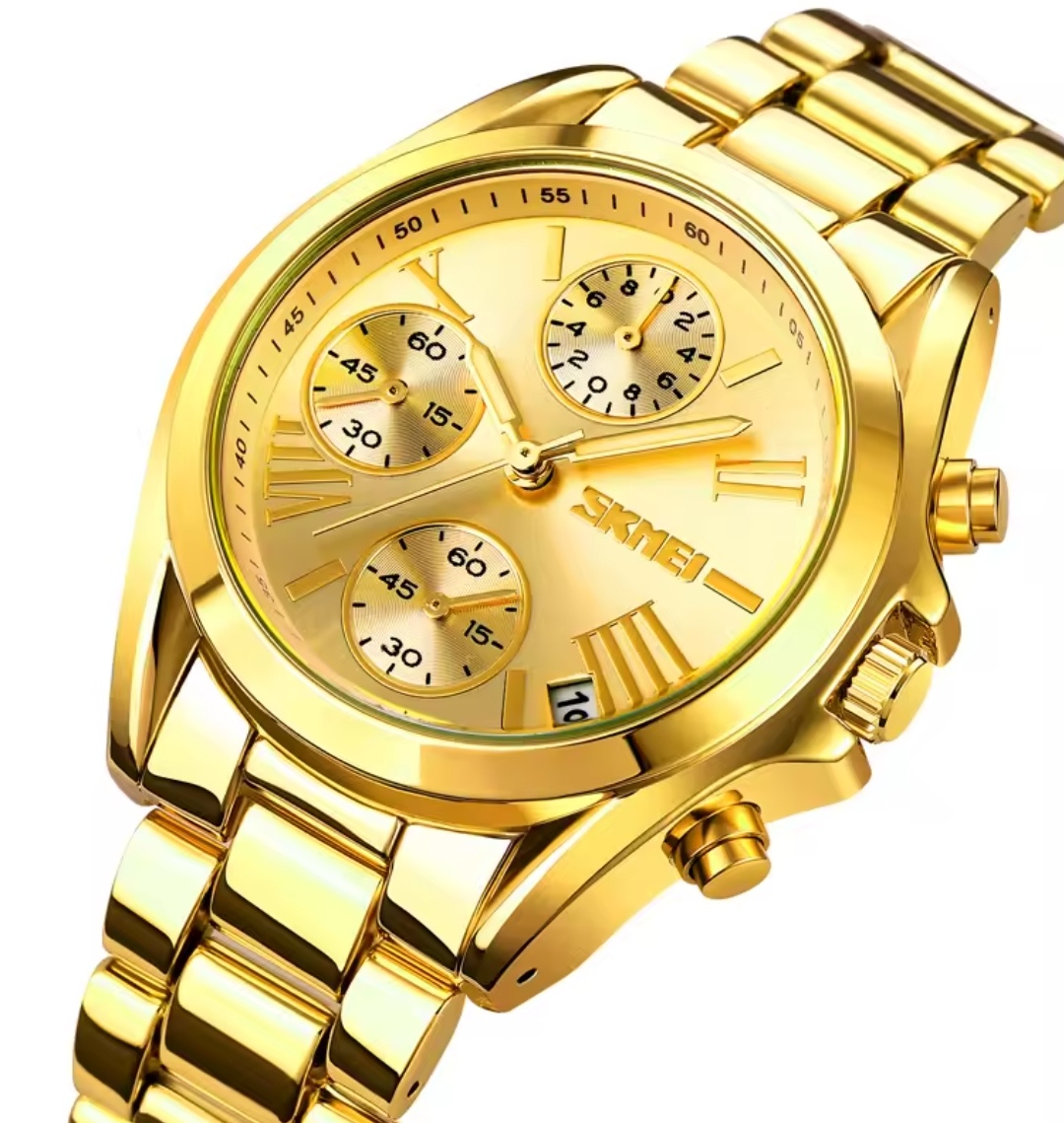SKMEI 1897 Ladies Chain Watch - Golden Dial- Golden Bezel- Golden Chain- TF Code SK669CF_img_2