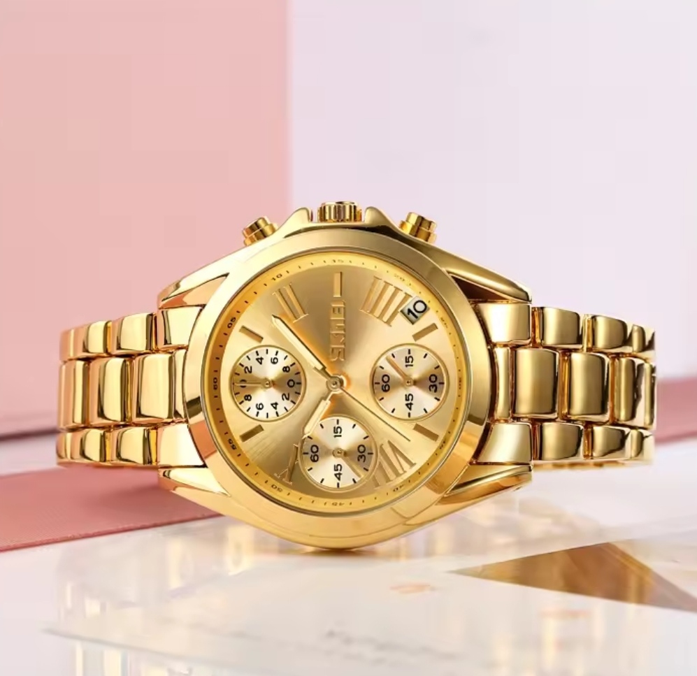 SKMEI 1897 Ladies Chain Watch - Golden Dial- Golden Bezel- Golden Chain- TF Code SK669CF_img_3