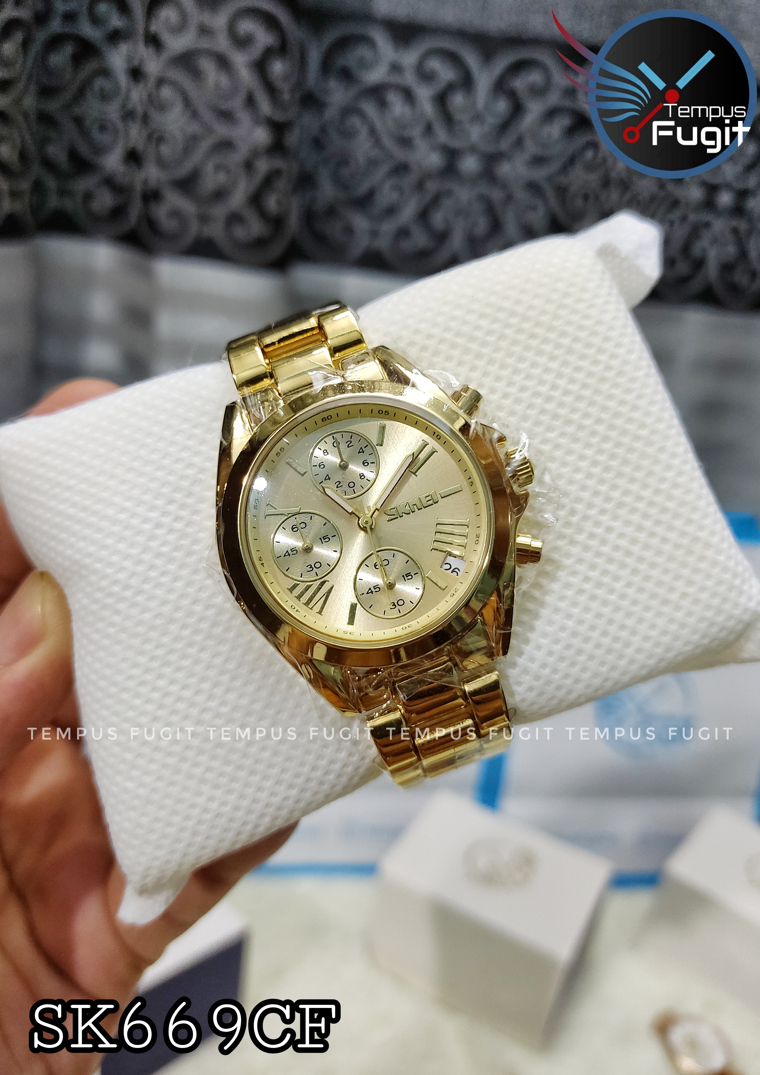 SKMEI 1897 Ladies Chain Watch - Golden Dial- Golden Bezel- Golden Chain- TF Code SK669CF_img_9