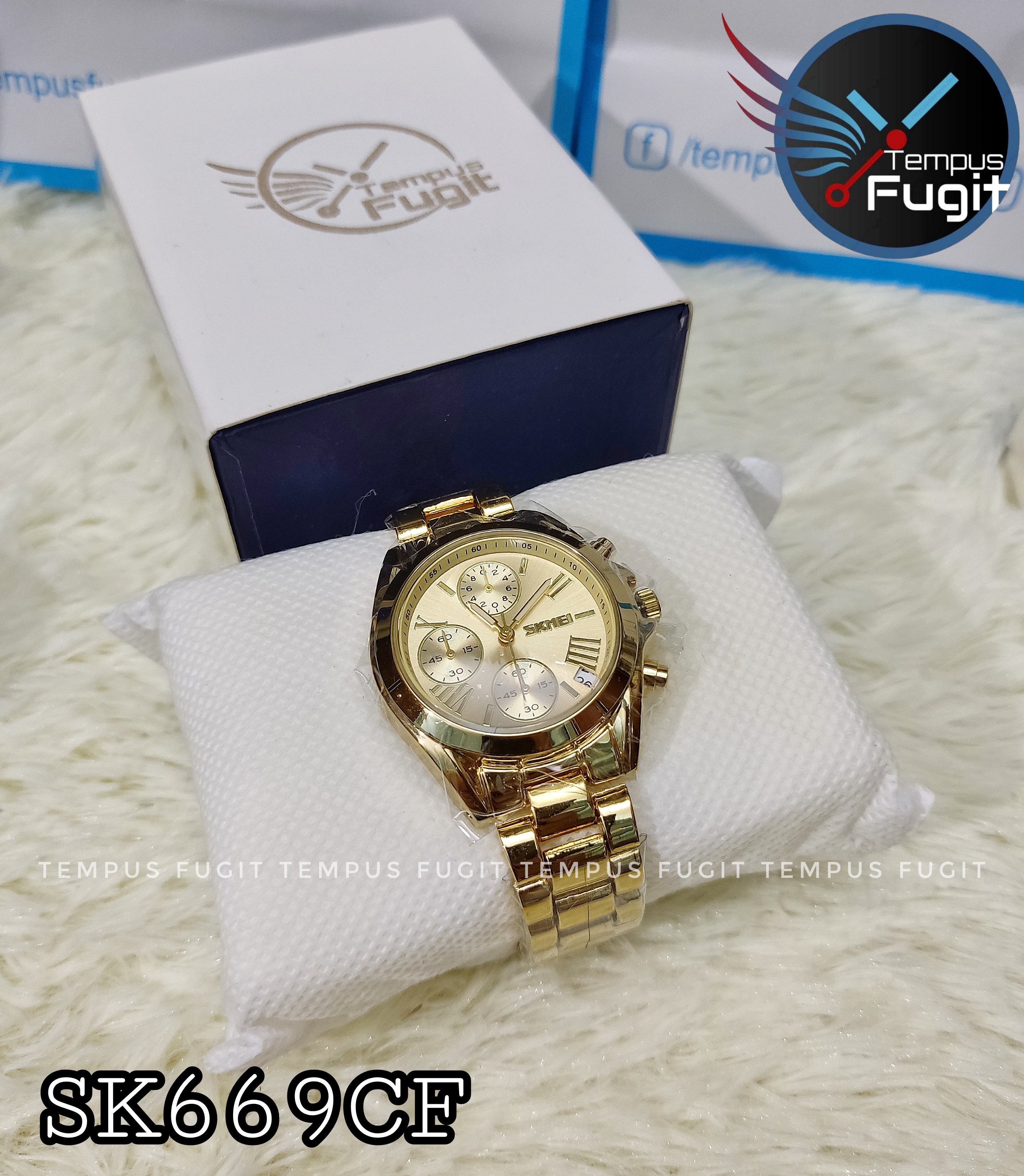 SKMEI 1897 Ladies Chain Watch - Golden Dial- Golden Bezel- Golden Chain- TF Code SK669CF_img_10