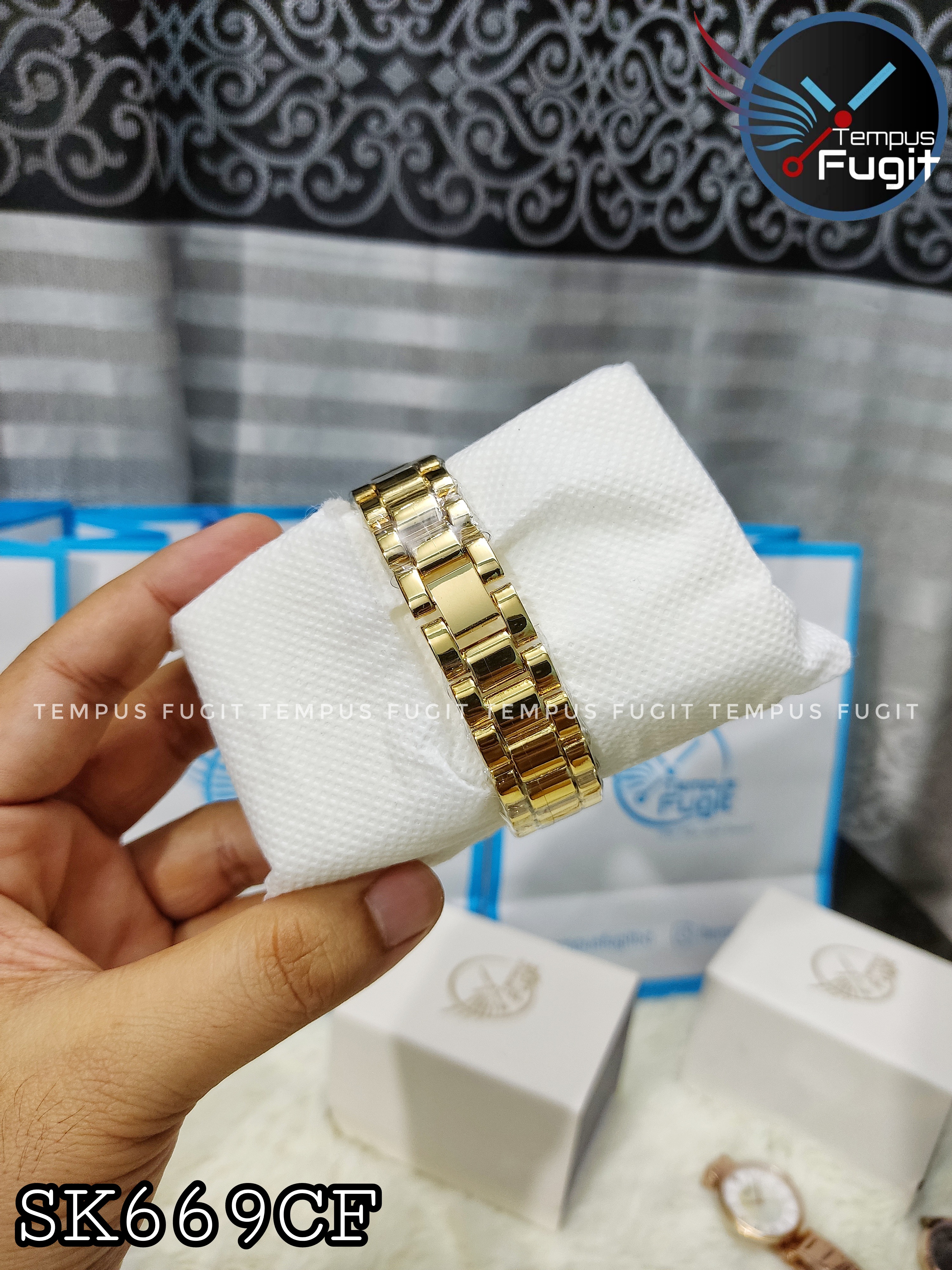 SKMEI 1897 Ladies Chain Watch - Golden Dial- Golden Bezel- Golden Chain- TF Code SK669CF_img_14