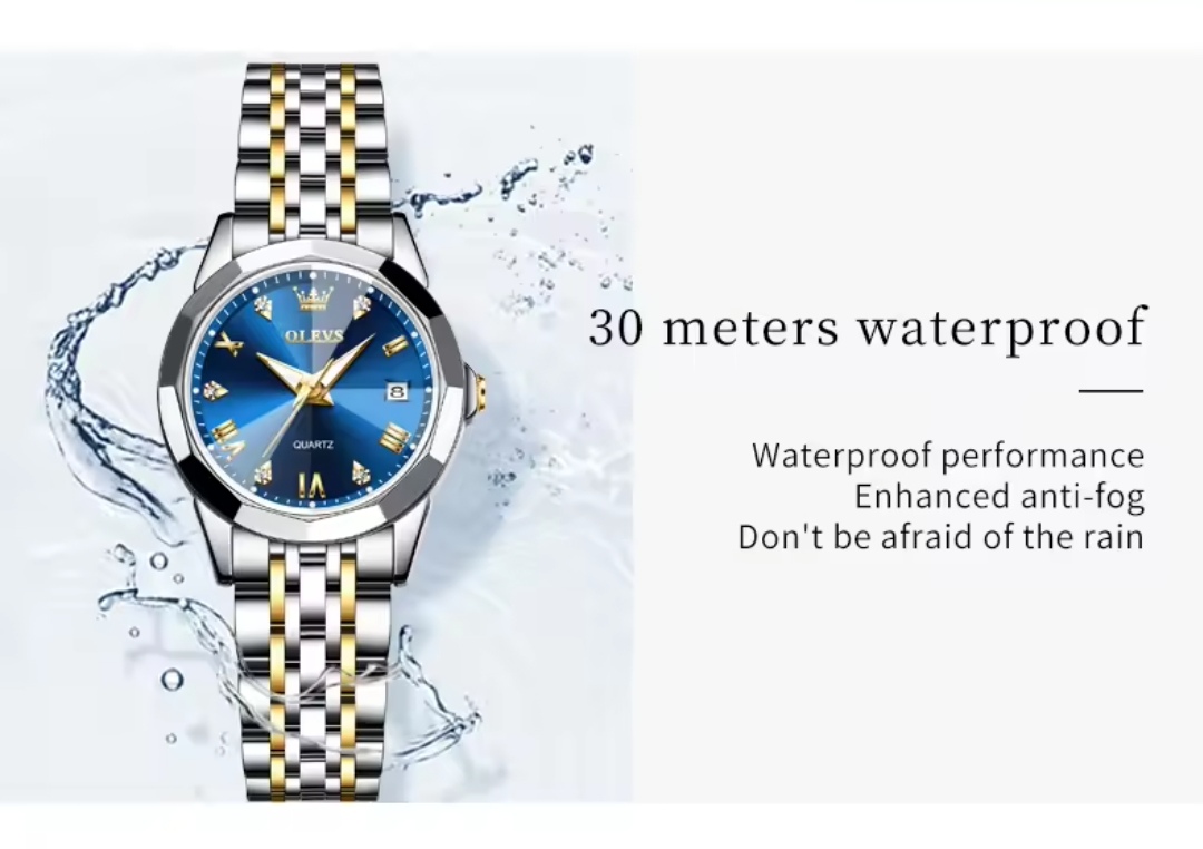 OLEVS 9931 Ladies Chain Watch- Blue Dial- Silver Bezel- Silver+Golden Chain- TF Code OL661CF_img_7