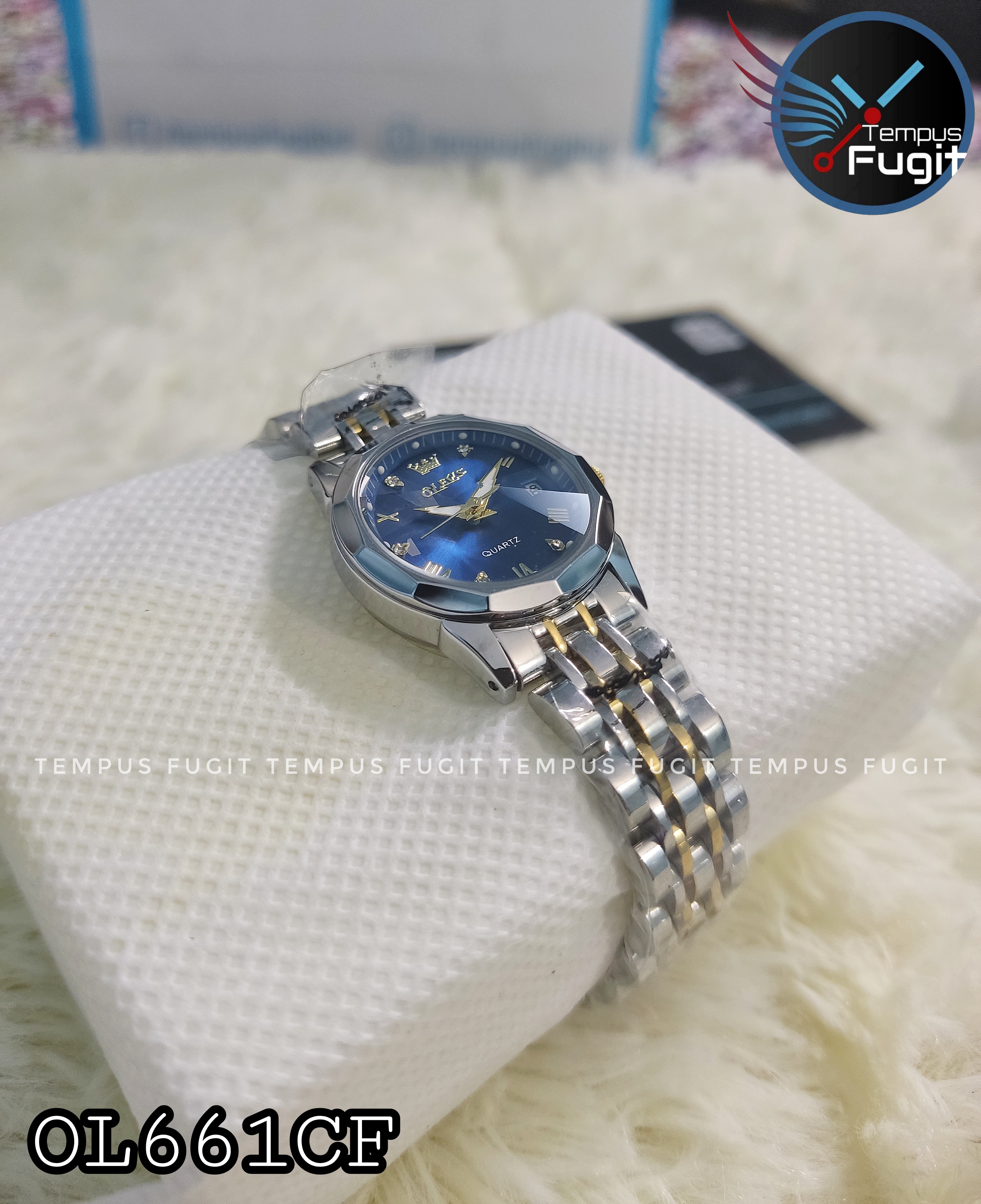 OLEVS 9931 Ladies Chain Watch- Blue Dial- Silver Bezel- Silver+Golden Chain- TF Code OL661CF_img_10