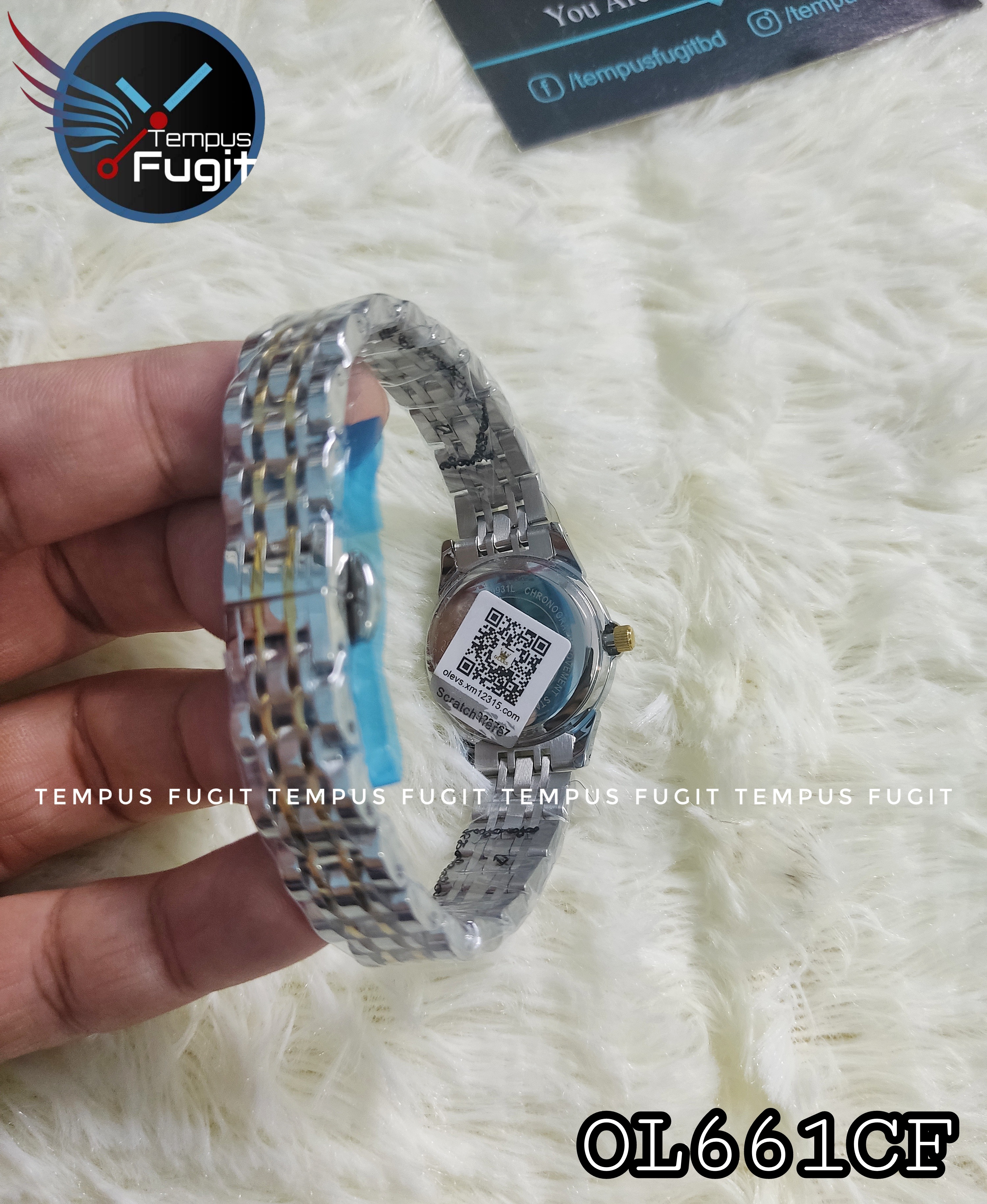 OLEVS 9931 Ladies Chain Watch- Blue Dial- Silver Bezel- Silver+Golden Chain- TF Code OL661CF_img_12