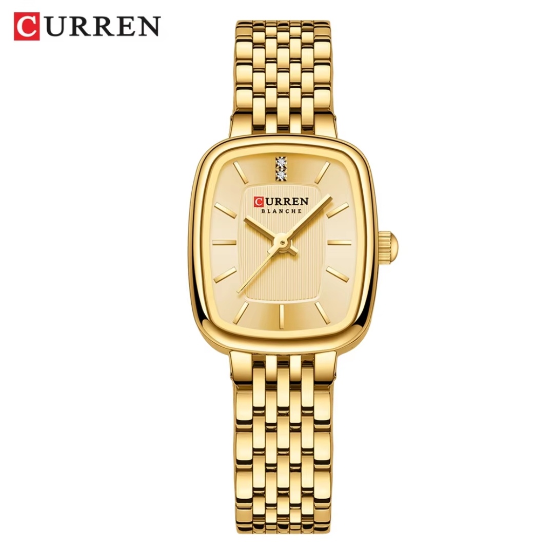 Curren 9093 Ladies Chain Watch- Golden Dial- Golden Bezel- Golden Chain- TF Code CR888CF_img_0