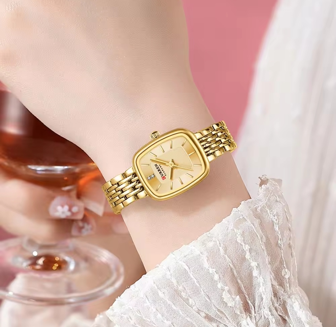 Curren 9093 Ladies Chain Watch- Golden Dial- Golden Bezel- Golden Chain- TF Code CR888CF_img_2