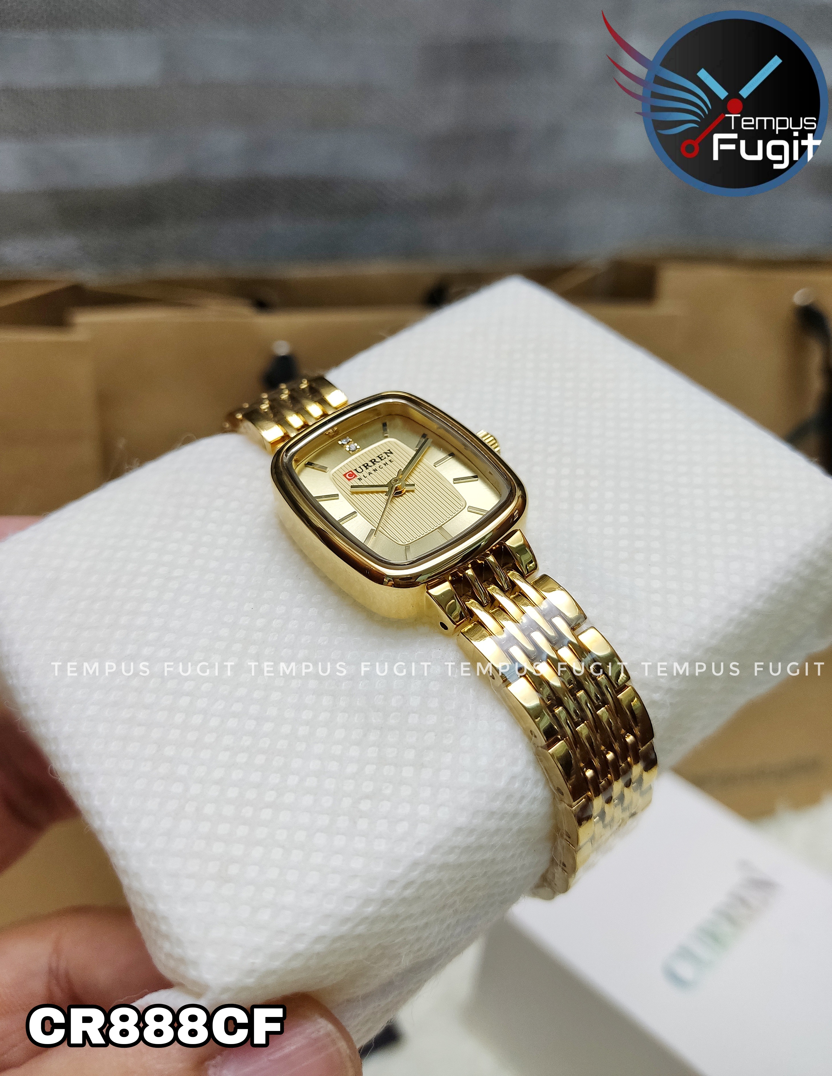 Curren 9093 Ladies Chain Watch- Golden Dial- Golden Bezel- Golden Chain- TF Code CR888CF_img_5