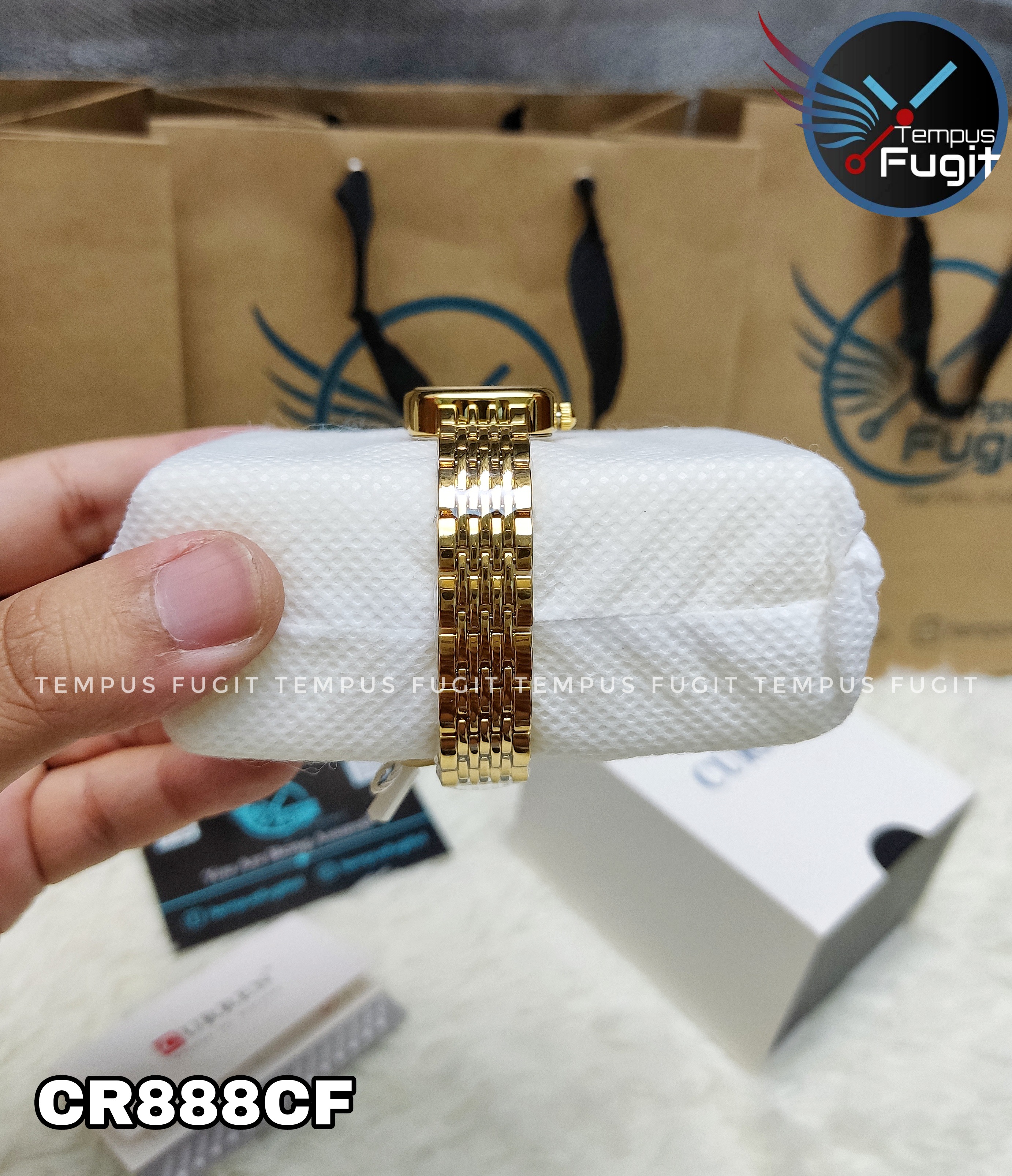 Curren 9093 Ladies Chain Watch- Golden Dial- Golden Bezel- Golden Chain- TF Code CR888CF_img_7