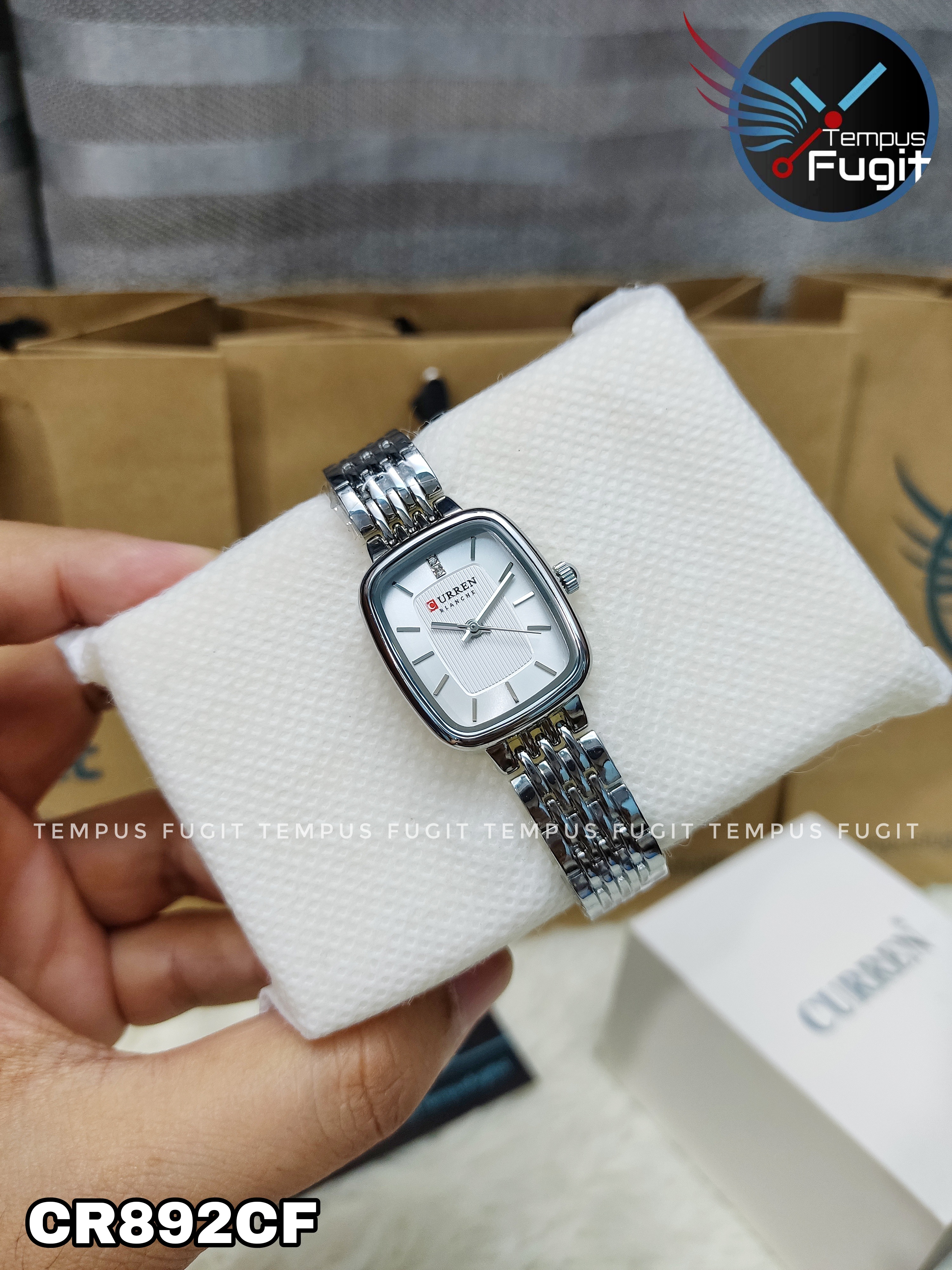 Curren 9093 Ladies Chain Watch- Whitish Silver Dial- Silver Bezel- Silver Chain- TF Code CR892CF_img_3