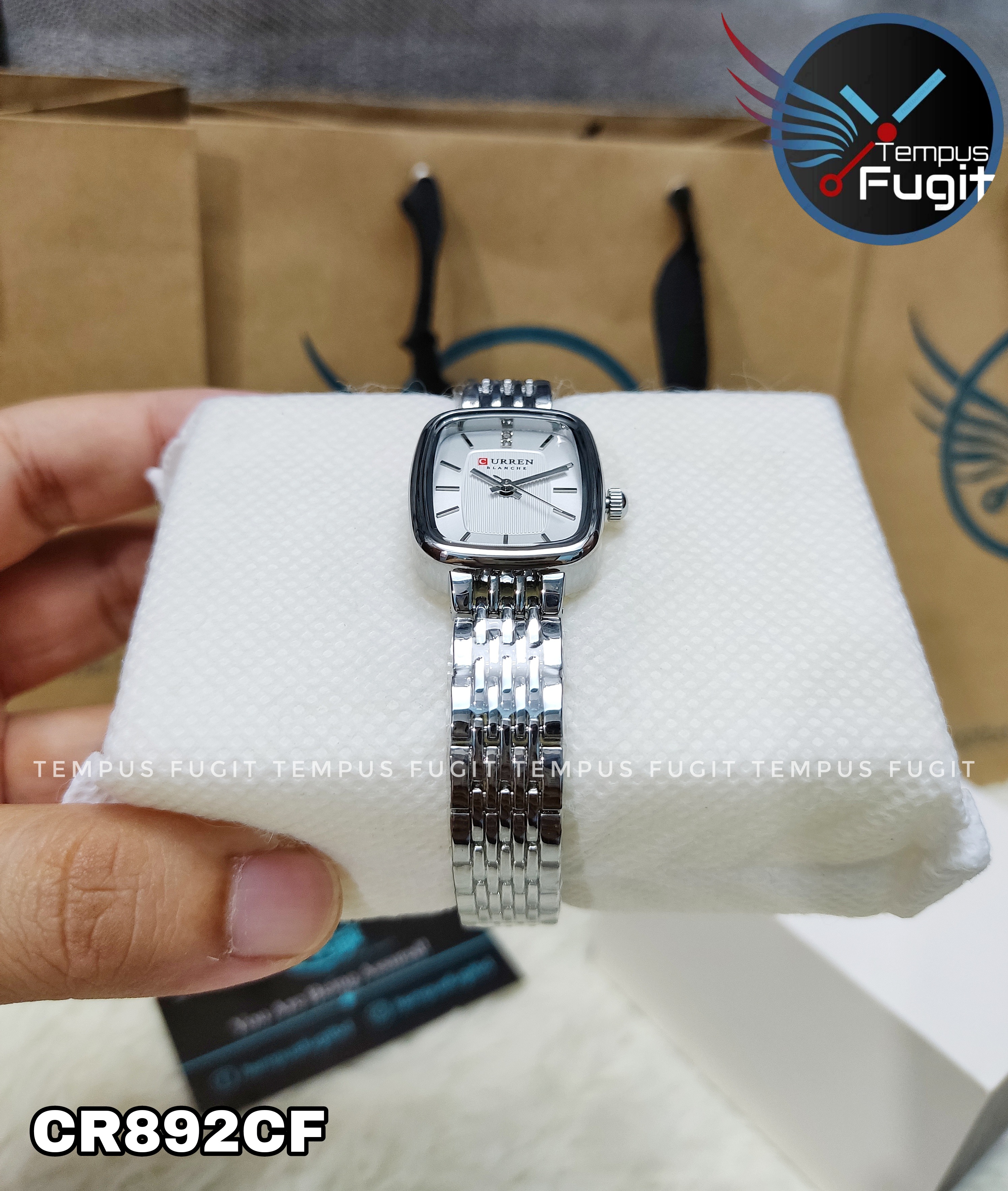 Curren 9093 Ladies Chain Watch- Whitish Silver Dial- Silver Bezel- Silver Chain- TF Code CR892CF_img_5