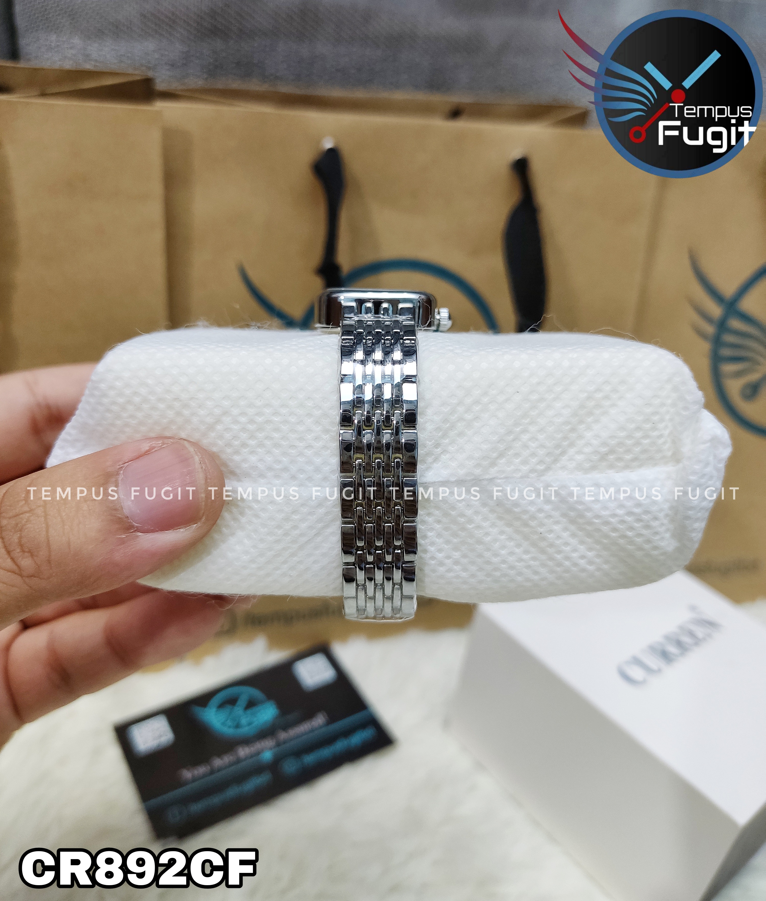 Curren 9093 Ladies Chain Watch- Whitish Silver Dial- Silver Bezel- Silver Chain- TF Code CR892CF_img_6