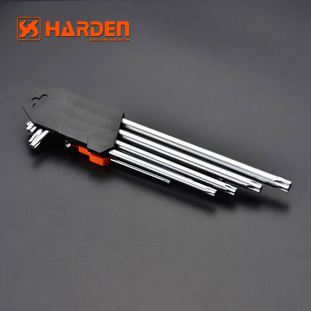 Harden 9Pcs Long Torx Key Wrench Professional L Shaped Long Hexagon Torx Key Wrench 540604_img_3