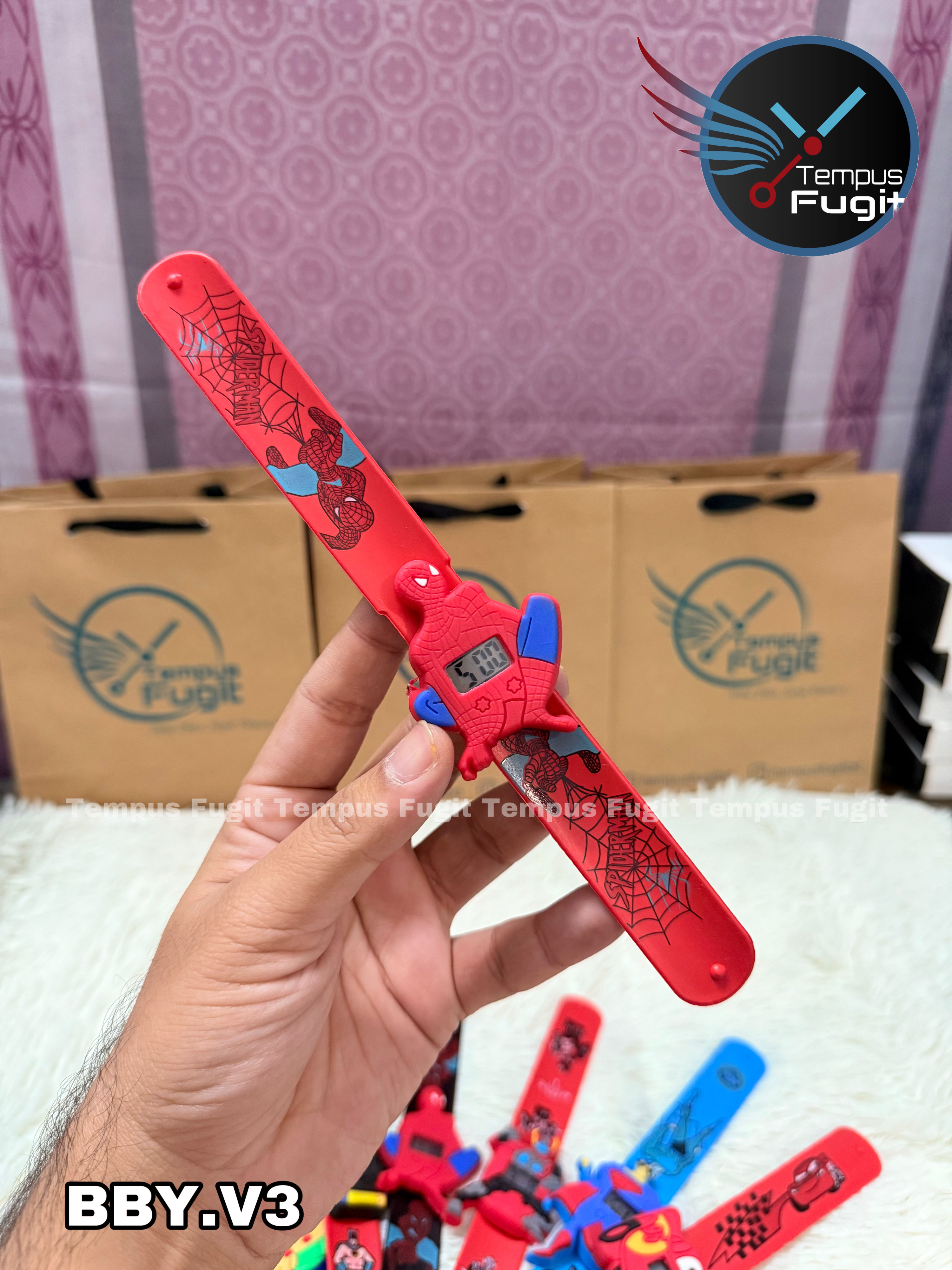 BBY.V3 Baby watch with flexible belt- Spider-Man (Red in red belt)_img_0