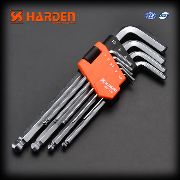 Harden 9 Piece Metric Medium Ball Key Wrench 540606