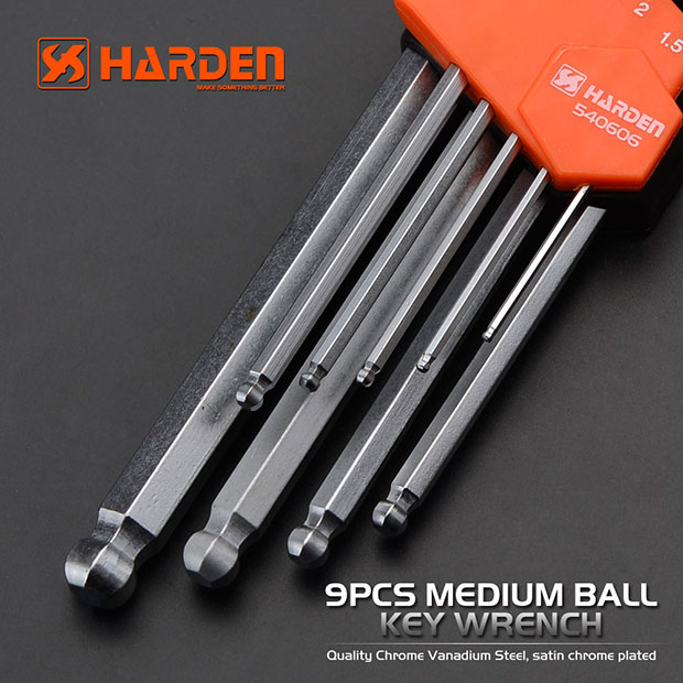 Harden 9 Piece Metric Medium Ball Key Wrench 540606_img_1