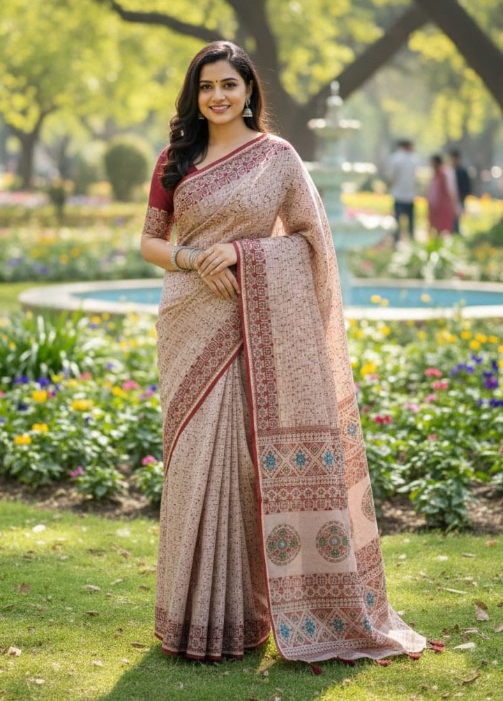Premium Silk Boutique Screen Print Saree_img_0