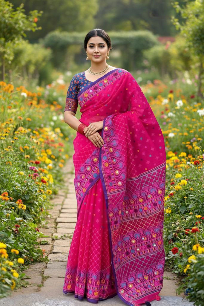 Premium Silk Boutique Screen Print Saree_img_0