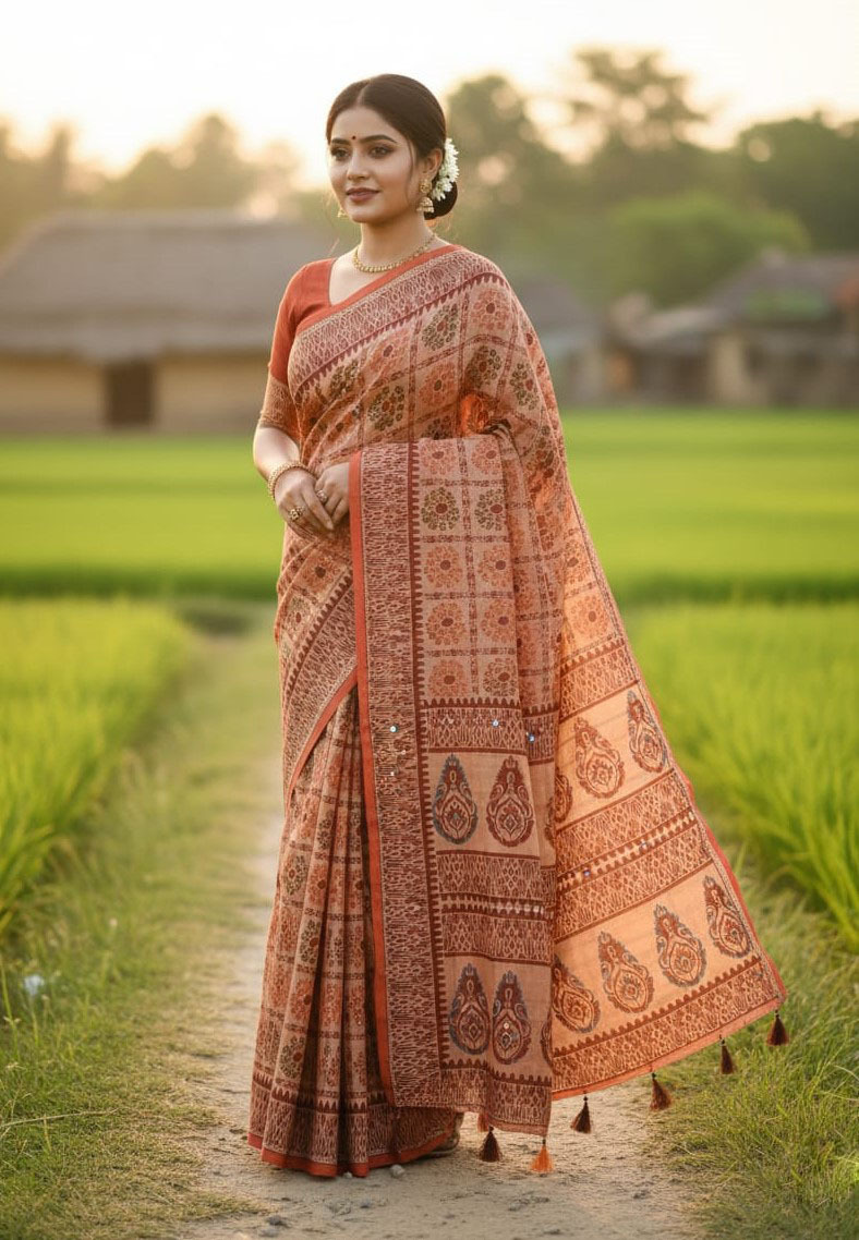 Premium Silk Boutique Screen Print Saree_img_0