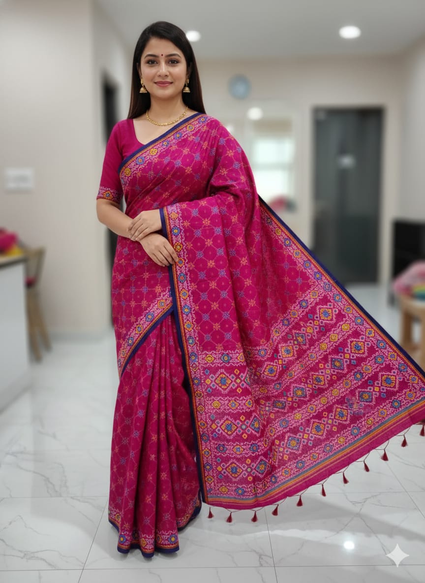 Premium Silk Boutique Screen Print Saree_img_0