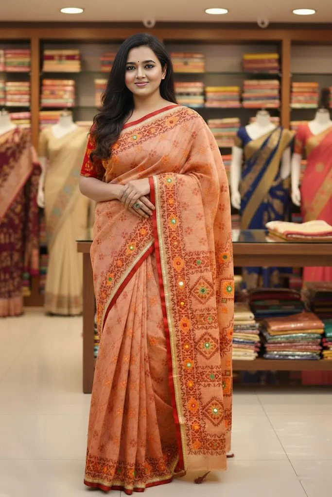 Premium Silk Boutique Screen Print Saree_img_0