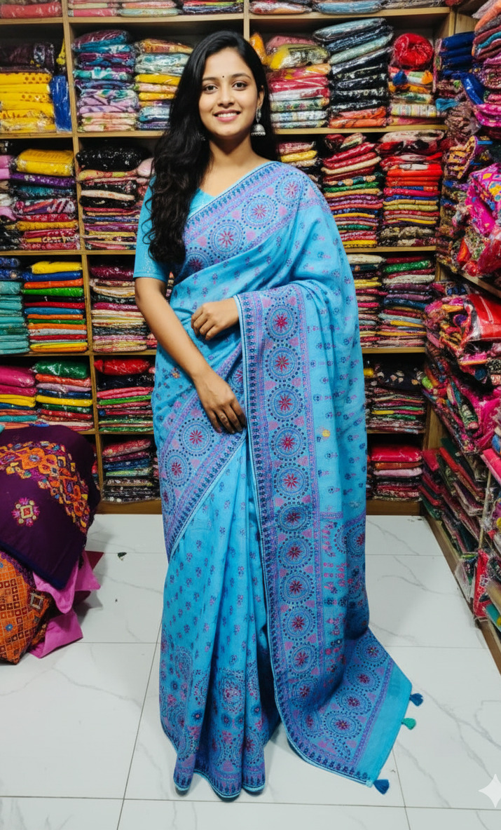 Premium Silk Boutique Screen Print Saree_img_0