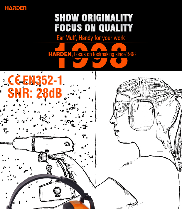 HARDEN Fordable Ear Muff SNR: 28dB Hearing Noise Protection Earmuffs Shooting Noise Cancel Cover Head Ear Muffs Hearing Protection Sound Suppression Ear Muffs 780312_img_7