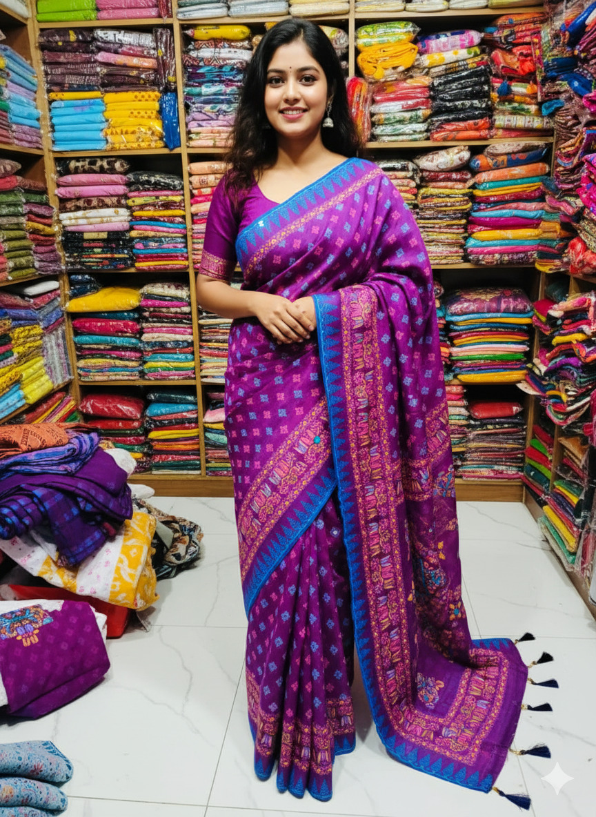 Premium Silk Boutique Screen Print Saree_img_0