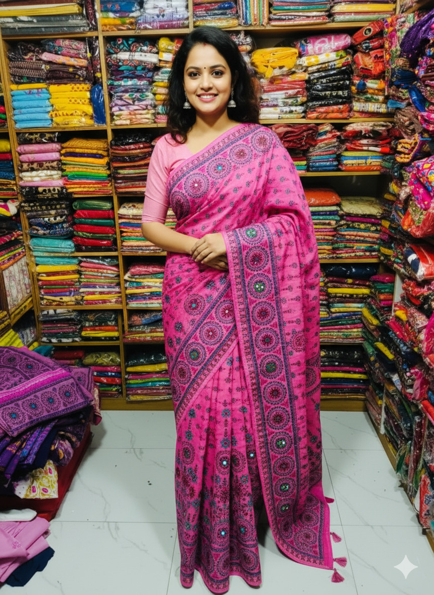 Premium Silk Boutique Screen Print Saree_img_0